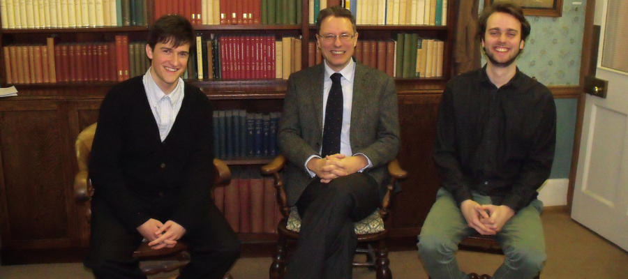 Luciano Floridi with Samuel Pedziwiatr and Severin Engelmann in the office of Basil Blackwell
